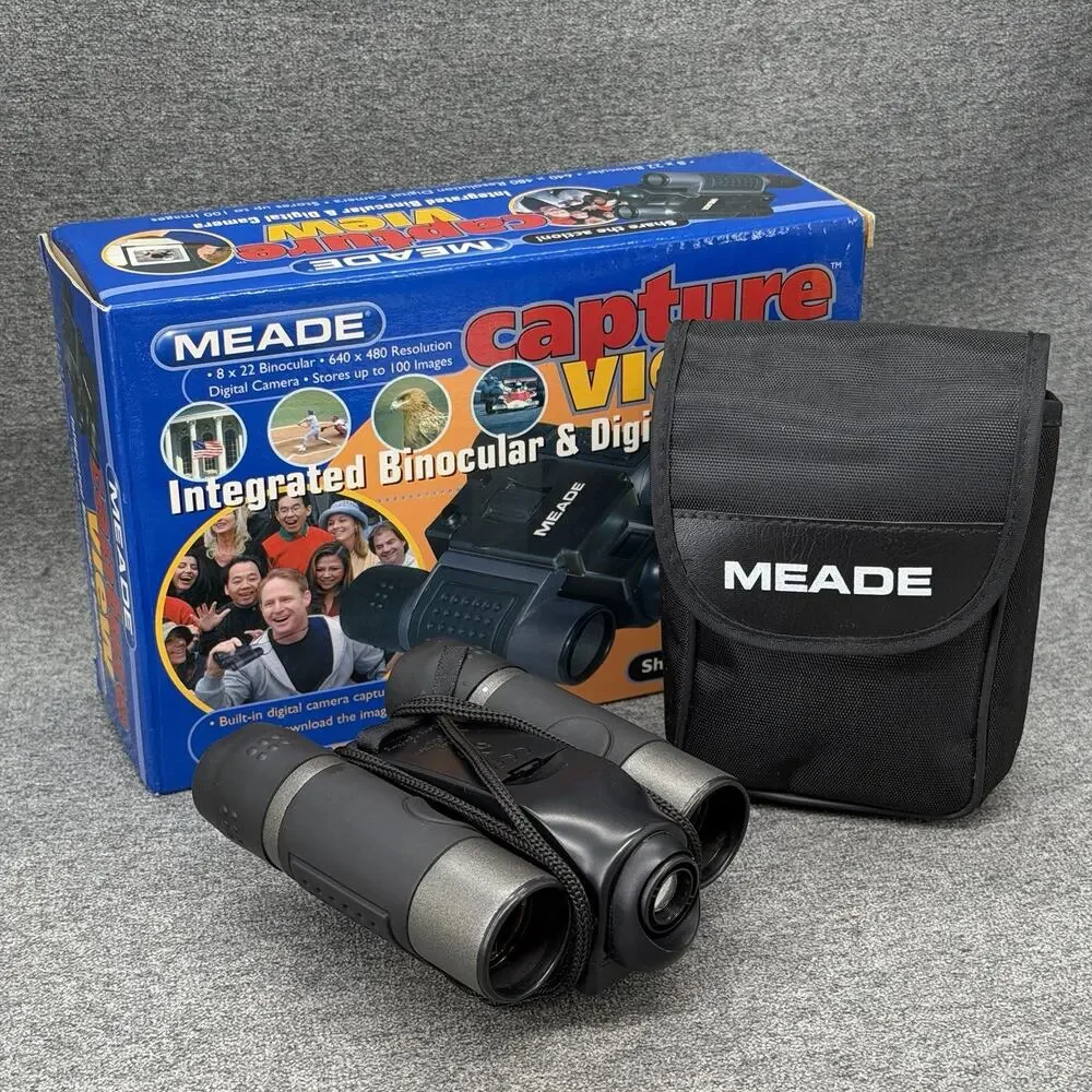 Old Y2K Meade CaptureView 8x22 Integrated Low Pixel Digital Camera Binoculars
